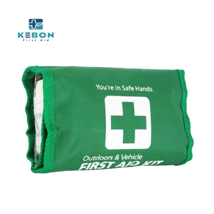 Fällbart grönt första hjälpen kit