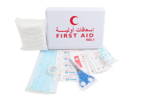 Första hjälpen-kit i premiumläder – Vattentätt akutmedicinskt kit för bil, resor, hem och kontor